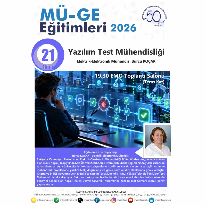 MÜ-GE EKİM AYI: “YAZILIM TEST MÜHENDİSLİĞİ”