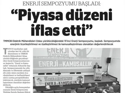 ENERJİ SEMPOZYUMU BAŞLADI: ENERJİ KAMUSAL BİR HAK (BİRGÜN GAZETESİ 12.12.2025)