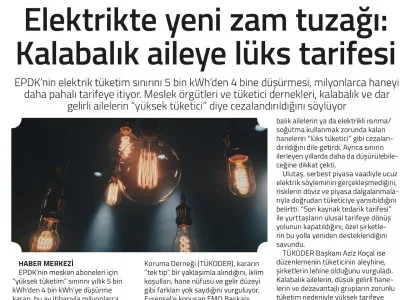 ELEKTRİKTE YENİ ZAM TUZAĞI (YENİ GÜN İZMİR, 20.01.2026)