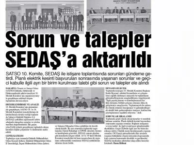 SATSO`DA SEDAŞ`A SORUNLAR AKTARILDI