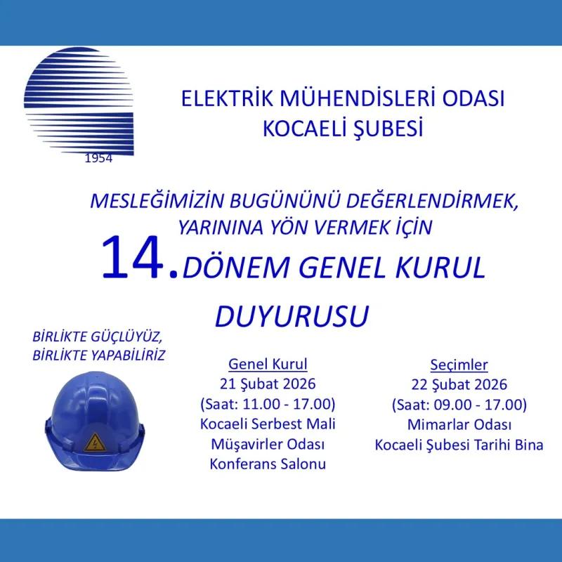 ŞUBEMİZ 14. OLAĞAN GENEL KURUL HAZİRUN LİSTESİ ASKI VE İTİRAZ SÜRELERİ