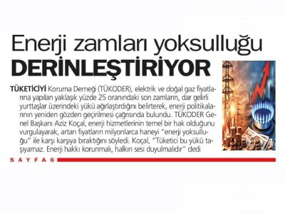 ENERJİ ZAMLARI YOKSULLUĞU DERİNLEŞTİRİYOR (TÜRKİYE`DE YENİ ÇAĞ, 09.04.2026)