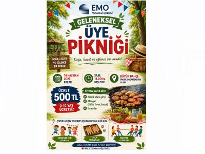 EMO KOCAELİ ŞUBESİ GELENEKSEL ÜYE PİKNİĞİ`NDE BULUŞUYORUZ!