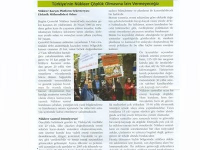 TÜRKİYE'NİN NÜKLEER ÇÖPLÜK OLASINA İZİN VERMEYECEĞİZ