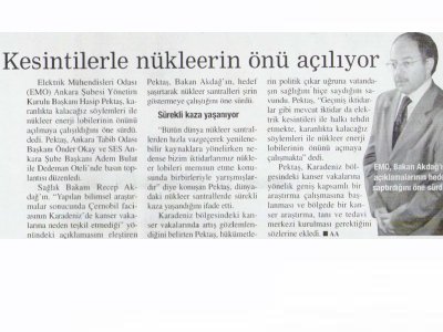KESİNTİLERLE NÜKLEERİN ÖNÜ AÇILIYOR (FORUM DİPLOMATİK, 21.08.2006)