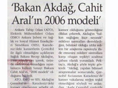 'BAKAN AKDAĞ, CAHİT ARAL'IN 2006 MODELİ' (REFERANS, 21.08.2006)