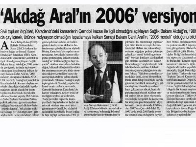 'AKDAĞ ARAL'IN 2006' VERSİYONU  (DOKUZ SÜTUN GAZETESİ, 22.08.2006)