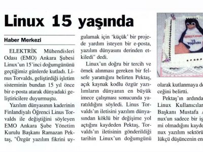 LİNUX 15 YAŞINDA (BTHABER, 11.09.2006)