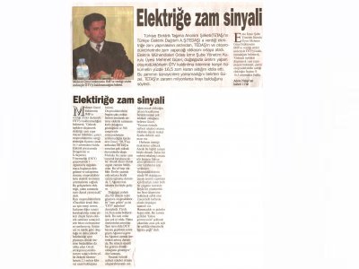ELEKTRİĞE ZAM SİNYALİ-30.09.2006 EGE TELGRAF