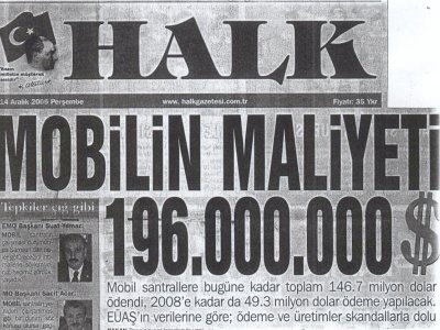 MOBİLİN MALİYETİ 196.000.000$