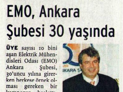 EMO, ANKARA ŞUBESİ 30 YAŞINDA (BİRGÜN GAZETESİ, 31.01.2007)