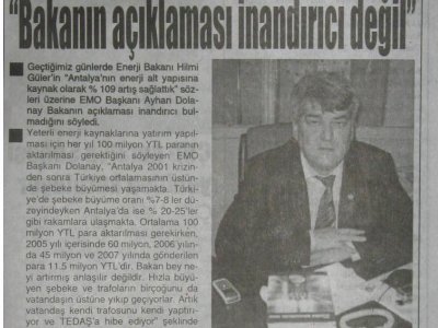 BAKANIN AÇIKLAMASI İNANDIRICI DEĞİL.