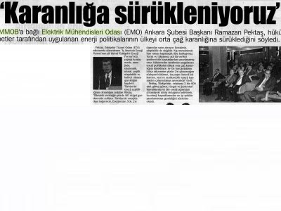 KARANLIĞA SÜRÜKLENİYORUZ (ANADOLU GAZETESİ, 11.03.2007)