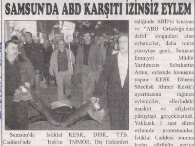 SAMSUN'DA ABD KARŞITI İZİNSİZ EYLEM