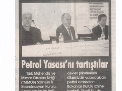 PETROL YASASI'NI TARTIŞTILAR
