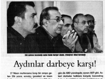 AYDINLAR DARBEYE KARŞI! (EVRENSEL GAZETESİ, 09.05.2007)
