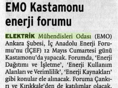 EMO KASTAMONU ENERJİ FORUMU (BİRGÜN GAZETESİ, 11.05.2007)