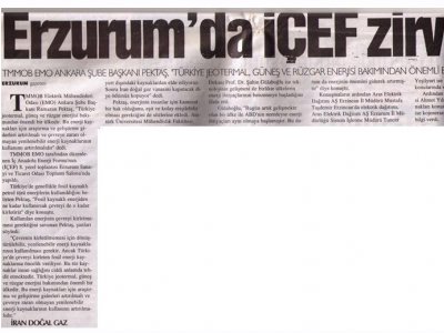 ERZURUM’DA İÇEF ZİRVESİ (ERZURUM GAZETESİ, 28.05.2007)