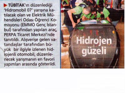 HİDROJEN GÜZELİ - TAKVİM GAZETESİ - 24 TEMMUZ 2007
