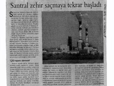 SANTRAL ZEHİR SAÇMAYA TEKRAR BAŞLADI