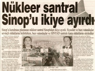 NÜKLEER SANTRAL SİNOP'U İKİYE AYIRDI