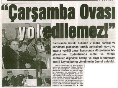 ÇARŞAMBA OVASI YOKEDİLEMEZ