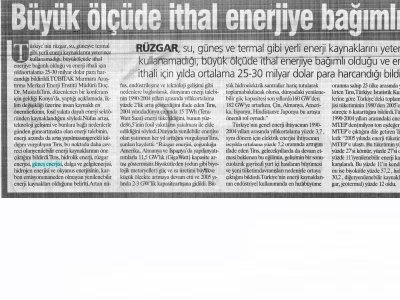 BÜYÜK ÖLÇÜDE İTHAL ENERJİYE BAĞIMLIYIZ (DOKUZ SÜTUN, 06.11.2007)
