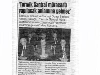 "TERMİK SANTRAL MÜRACAATI YAPILACAK ANLAMINA GELMEZ"