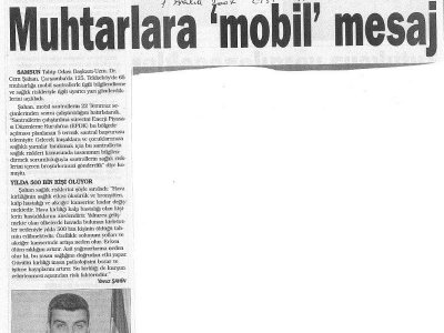 MUHTARLARA "MOBİL" MESAJ