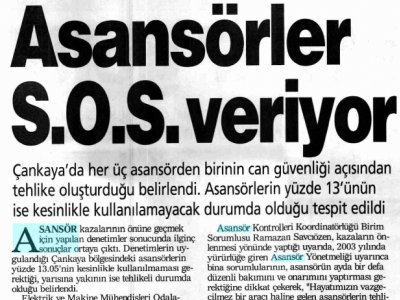 ASANSÖRLER S.O.S. VERİYOR (STAR GAZETESİ, 15.12.2007)