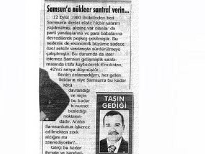 SAMSUN'A NÜKLEER SANTRAL VERİN...