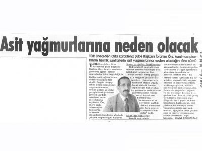 ASİT YAĞMURLARINA NEDEN OLACAK