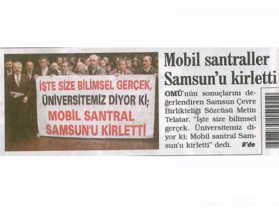 MOBİL SANTRALLAR SAMSUN'U KİRLETTİ