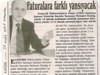 FATURALARA FARKLI YANSIYACAK