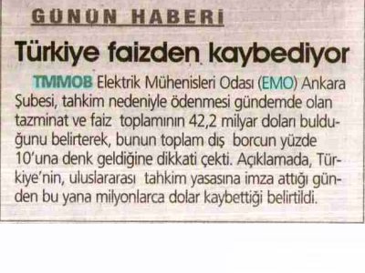 GÜNÜN HABERİ (YENİÇAĞ GAZETESİ, 24.01.2008)