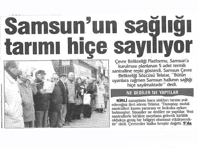 SAMSUN'UN SAĞLIĞI TARIMI HİÇE SAYILIYOR