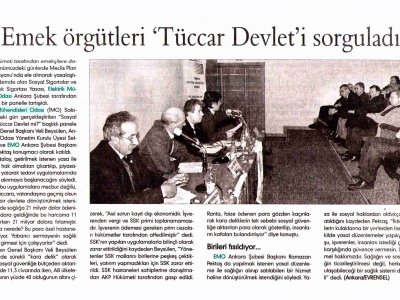 EMEK ÖRGÜTLERİ TÜCCAR DEVLET'İ SORGULADI (EVRENSEL, 15.02.2008)