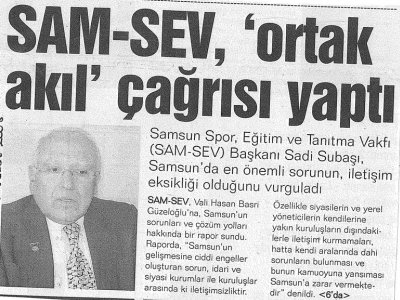 SAM-SEV, " ORTAK AKIL ÇAĞRISI " YAPTI