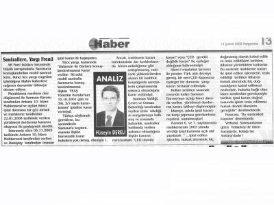 SANTRALLARA, YARGI FRENİ!