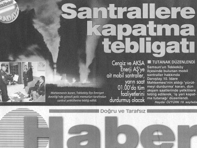 SANTRALLARA KAPATMA TEBLİGATI