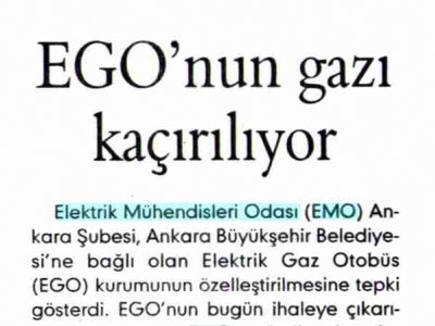 EGO'NUN GAZI KAÇIRILIYOR (EVRENSEL, 14.03.2008)