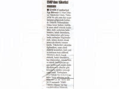 EMO'DAN TÜKETİCİ MASASI-16.03.2008/CUMHURİYET