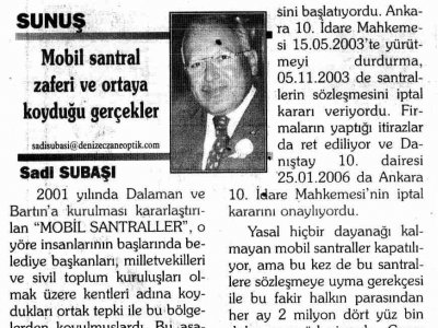 MOBİL SANTRAL ZAFERİ VE ORTAYA KOYDUĞU GERÇEKLER