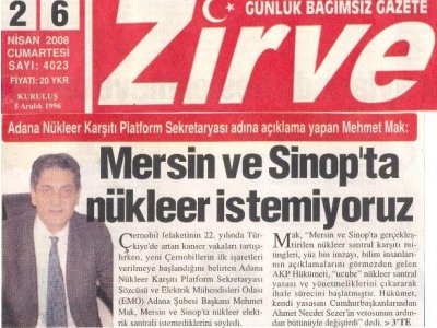 NÜKLEER SANTRAL İSTEMİYORUZ