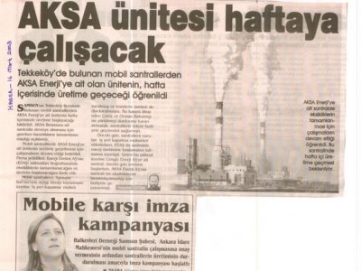 AKSA ÜNİTESİ HAFTAYA ÇALIŞACAK