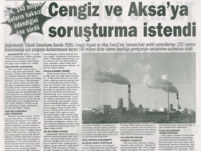 CENGİZ VE AKSA'YA SORUŞTURMA İSTENDİ