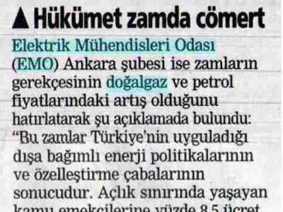 HÜKÜMET ZAMDA CÖMERT (POSTA, 06.09.08)