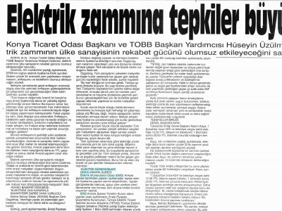 ELEKTRİK ZAMMINA TEPKİLER (SON SÖZ GAZETESİ, 06.09.2008)