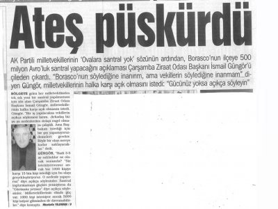 ATEŞ PÜSKÜRDÜ