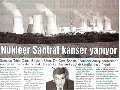 NÜKLEER SANTRAL KANSER YAPIYOR